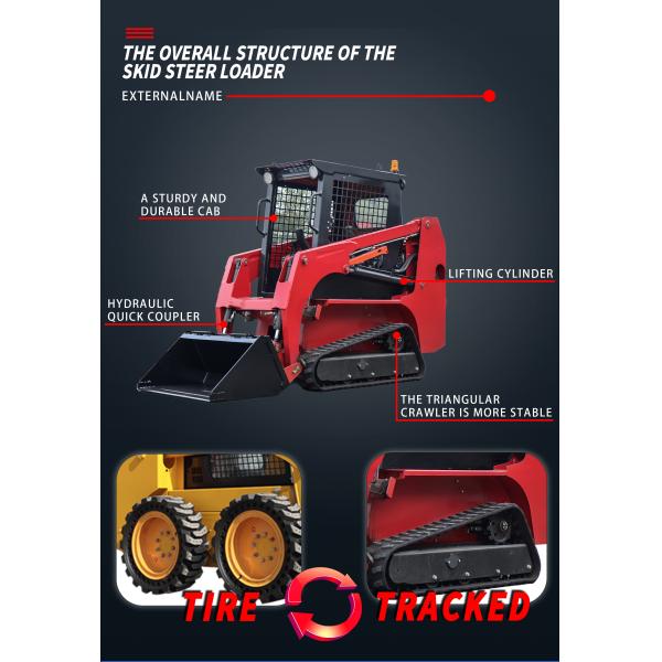 Diesel EPA CE Approved Track Skid Steer Loader Mini Pale Compatte Cingolate with Forestry Mulcher Attachments