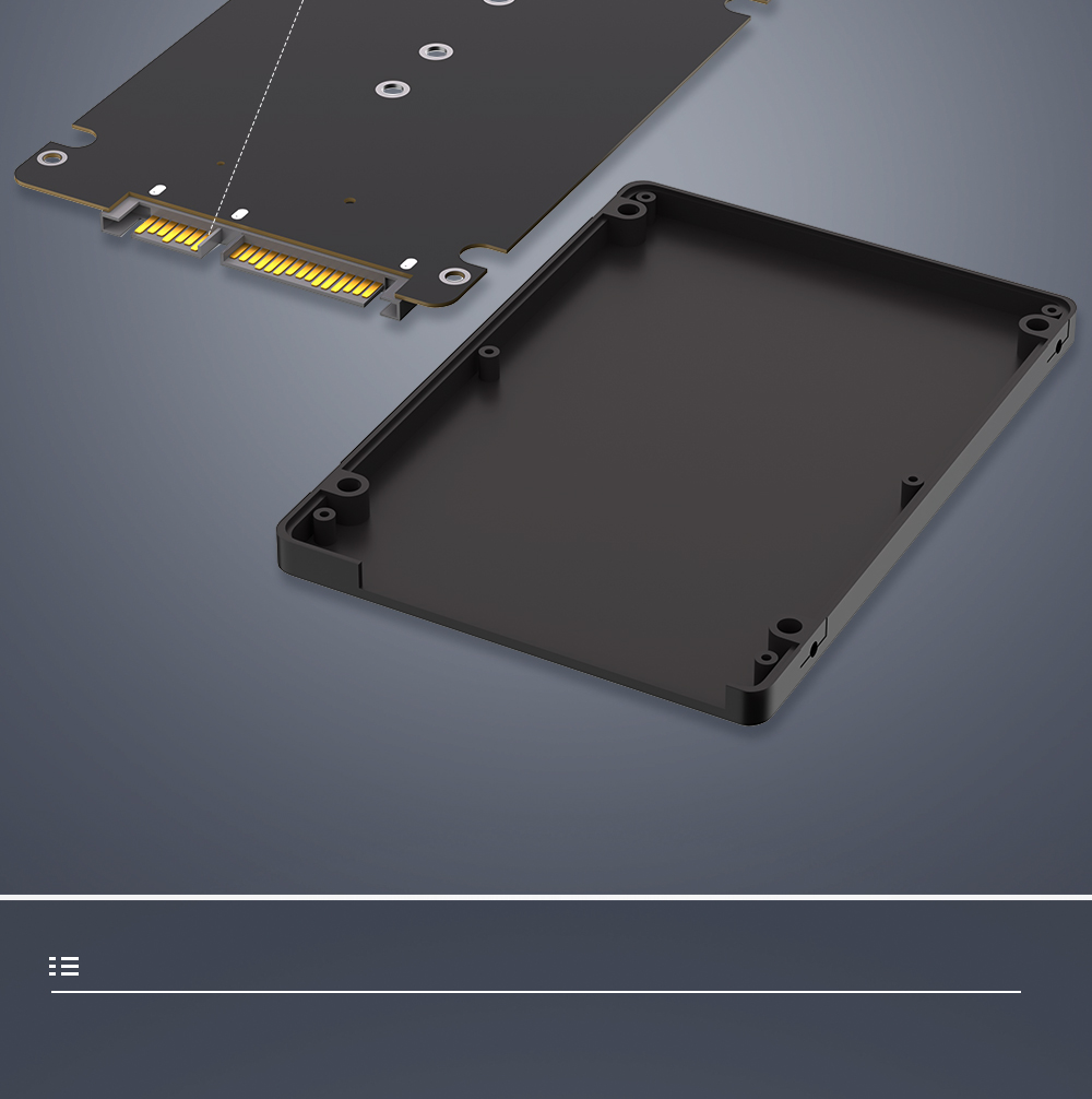M.2 Key B to 2.5 SATA Enclosure Adapter for NGFF SSDs
