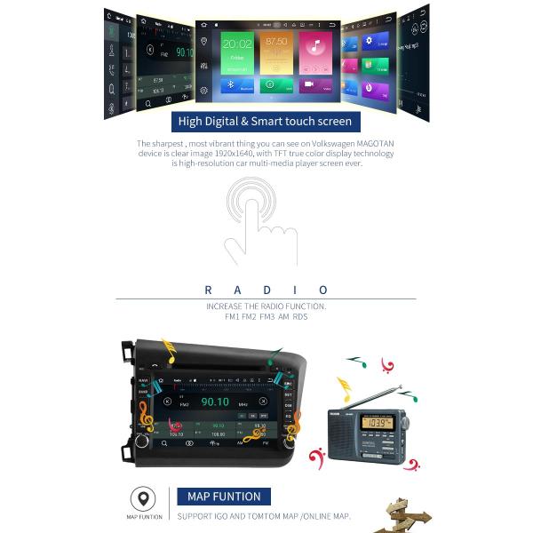 Android Flip Out Car Dvd Player With Gps , 4*50W Car Dvd Player For Honda Odyssey