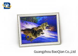 China Flip Image 3D Wolf Picture , Dolphin 3D Animal Pictures Wall Decoration Art wholesale