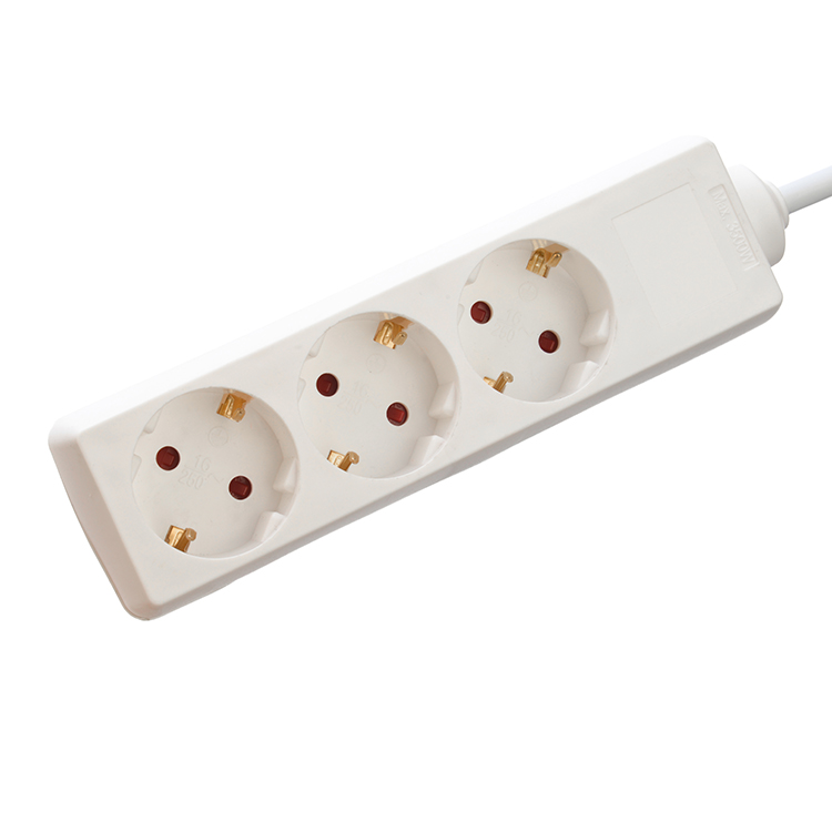 White 220V Euro Power Strip Surge Protector for Software Reengineering 3 Outlets 6ft Power Cord and Customized Support