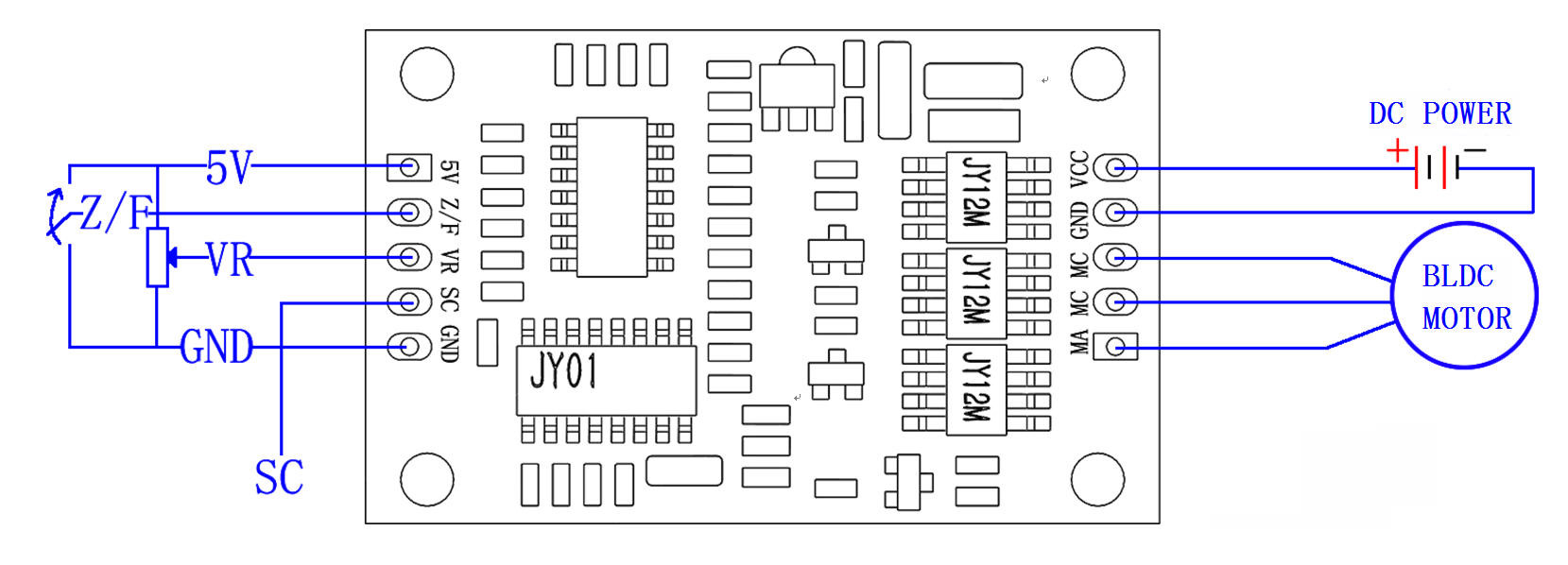Rectangle Sensorless BLDC Motor Driver Speed Pulse Signal Output Bare Board