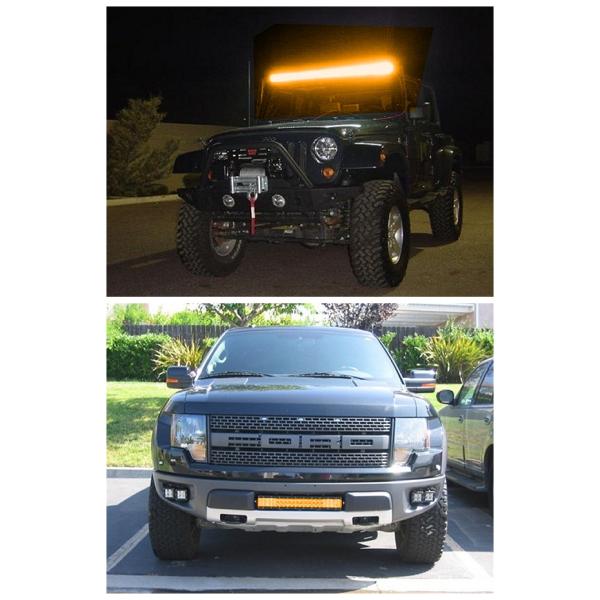 52 Inch 300W Wireless Remote Control Led Light Bars 27000lm Lumen Amber White
