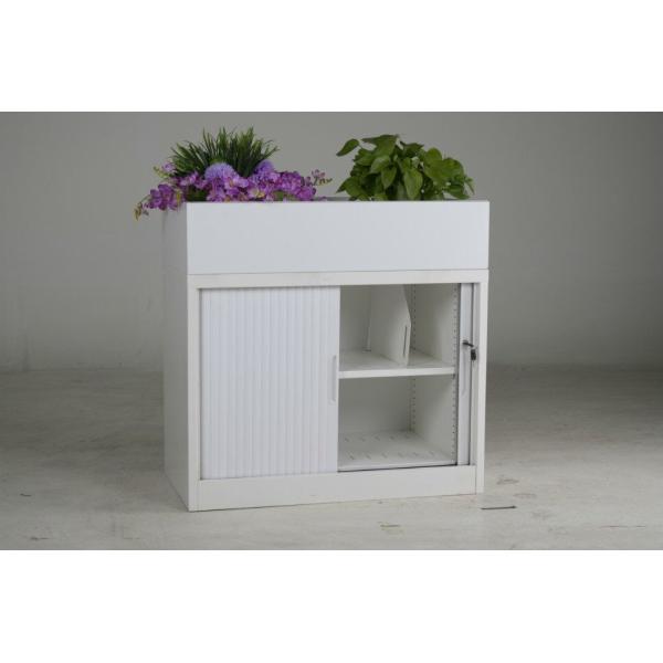 Vertical Double Drawer White Roller Shutter Door Filing Cabinets