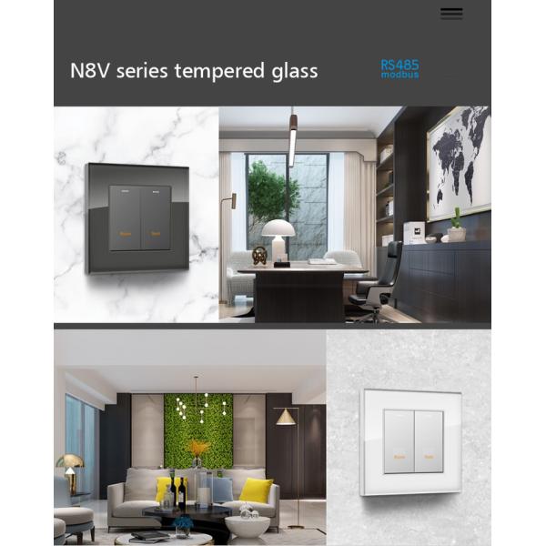 Impact Resistant Tempered Glass Light Switch RS485 Protocol 12V DC