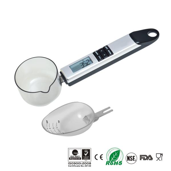 Quality Silver Digital Measuring Spoon , Kitchen Spoon Scale With Replaceable Heads for sale