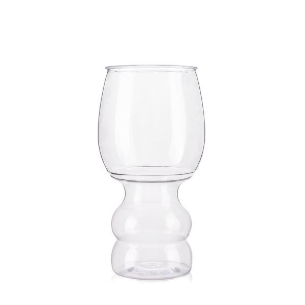 Quality 400 ml Transparent Plastic Cup with an Elegant Design and Unique Shape for Cold Beverages for sale