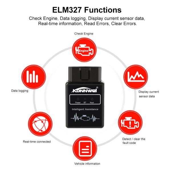 Mini Bluetooth Elm327 Obd2 Diagnostic Scanner For Android Torque Compatible