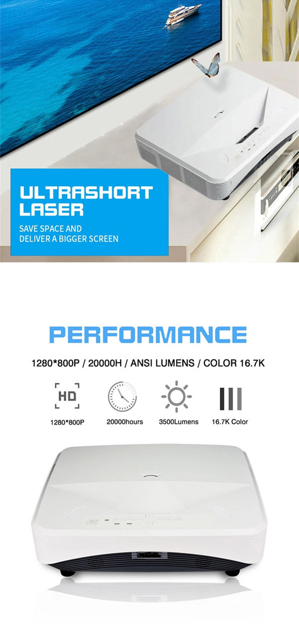 FCC Mini Projector Full Hd 1080P HD Projector 3500 Ansi Lumens For Advertising