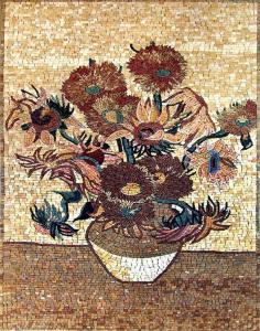 China Colourful Flower Vase Mosaic Art Patterns Mosaic Tiles For Kitchen Splashback wholesale
