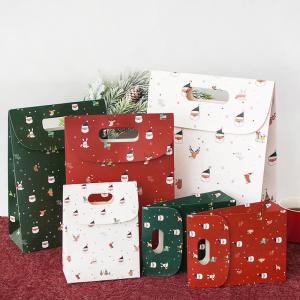 China Custom Printed Christmas Gift Bags Kraft Paper Flip Top wholesale