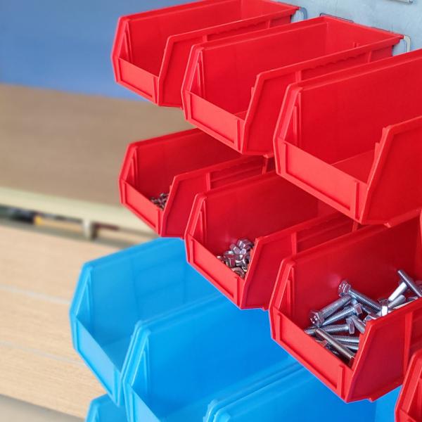 Rectangle Square Plastic Storage Bins Organizer Stackable Plastic Box For Screws