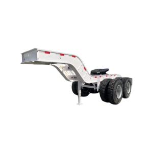 3 Axle 2 Axle Full Trailer Flat Bed Cargo Trailer Train With Dolly Trailer For Mongolia