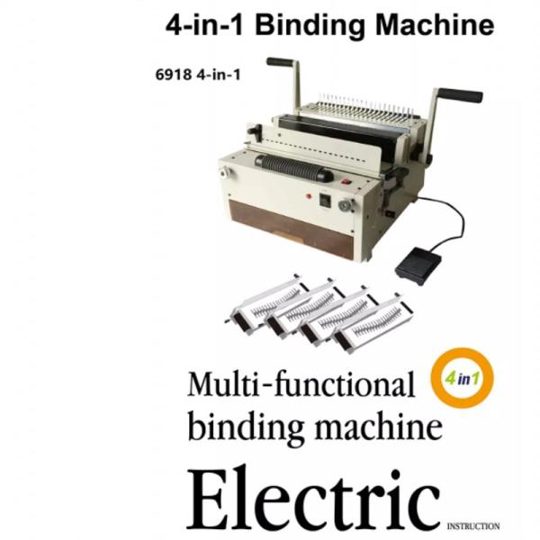 Multi 4 in 1 Electric Wire 2:1 Wire 3:1 Comb And Coil Punching Binding Machine