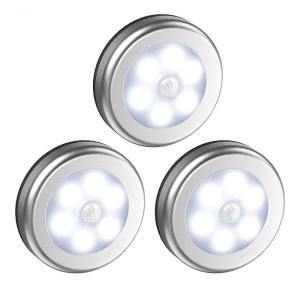 China LED Motion Sensor Led Under Cabinet Lights Dry Battery LED Night Light Motion Lamp 6leds PIR Body Motion Wall Ind on sale