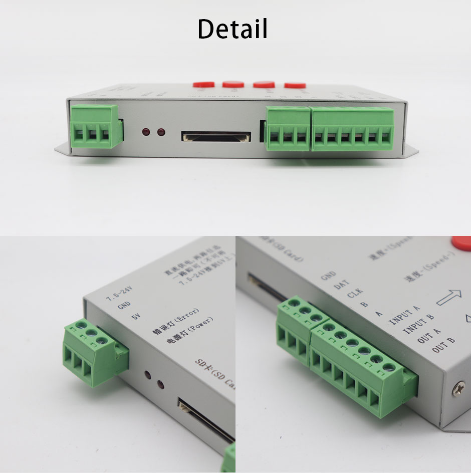 2048 Pixels LED Pixel Controller , Programmable LED Strip Controller T1000s