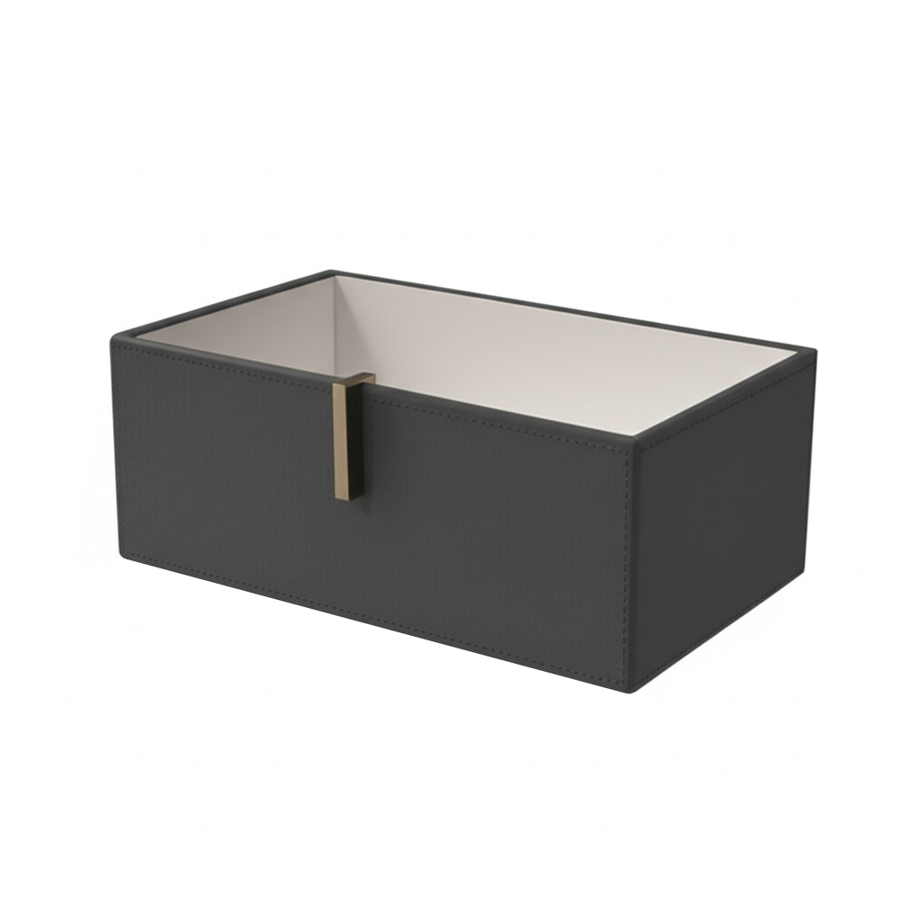 Luxury Faux Leather Storage Drawer For Closets / Home Stylish Durable MDF YG-H027A