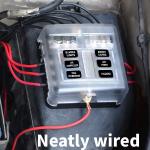 6 Way Fuse Block with Ground 6-Circuit ATC/ATO Fuse Box Holder with Negative Bus