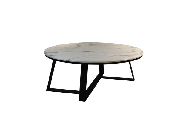 Quality Metal Frame Round Wood Coffee Table ODM For Modern Home Furniture for sale