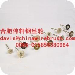 China Mini Wire Brush, Wheel Brush with shaft wholesale