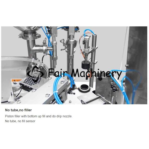 0.6MPa Soft Tube Filling Machine , 2.2KW 40B/Min Lotion Tube Sealer
