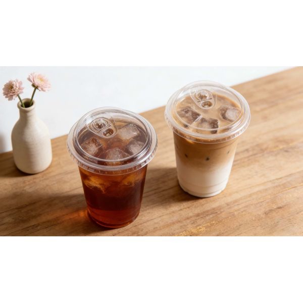 Disposable Custom Logo Printed Cold Coffee Cup Plastic Cups with Sip Lids