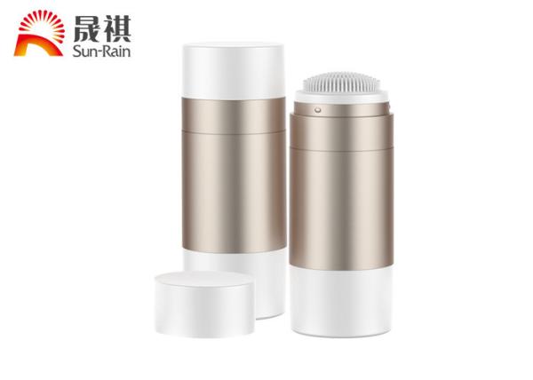 Quality Empty AS 50g PET Bottle Container Round Deodorant Bottle With Sponge Brush for sale