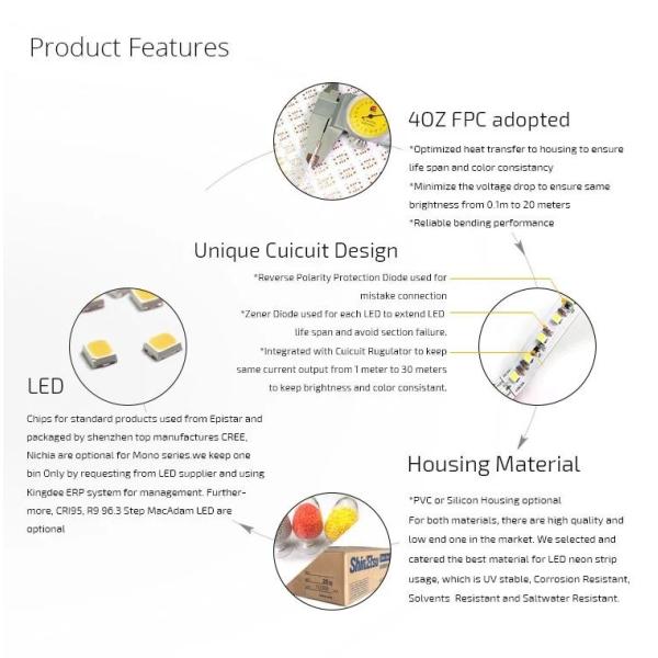 Three Side Emitting Flexible PVC LED Neon Strip Light 7