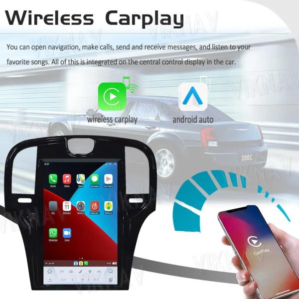 13.3 Inch Car radio Android Auto GPS Navigation Multimedia Player For 2013-2019 Chrysler Wireless Carplay BT 4G