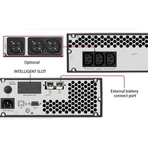 High Frequency 230VAC 6KVA Rack Mountable UPS With Snmp Card