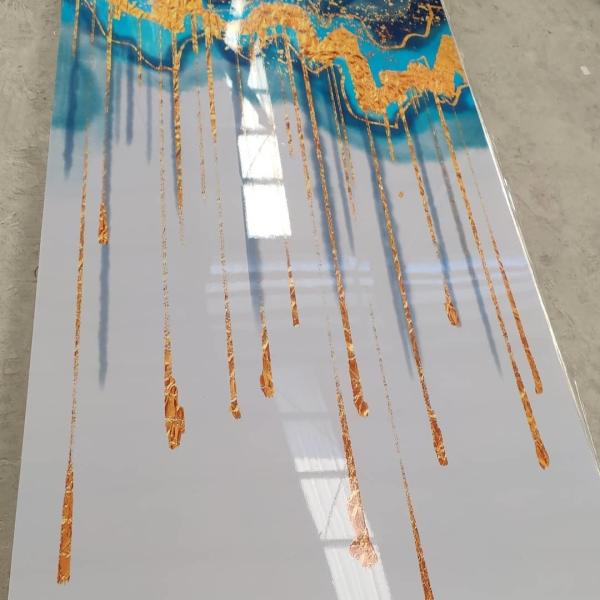 Quality 3D Printing PVC Marble Sheet UV Marble 1220x2440 Mm For Wall Decoration for sale