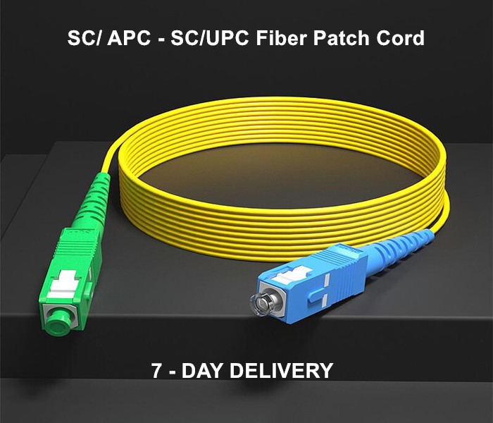 Yellow 3.0mm SC To SC Single Mode Fiber Optic Patch Cord