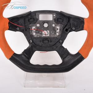 Orange Alcantara Ford Carbon Fiber Steering Wheel Gloss Black Raptor