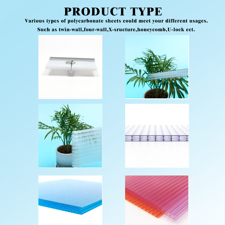 Clear Triple Layer Polycarbonate Sheet R U Value Triple Wall Polycarbonate