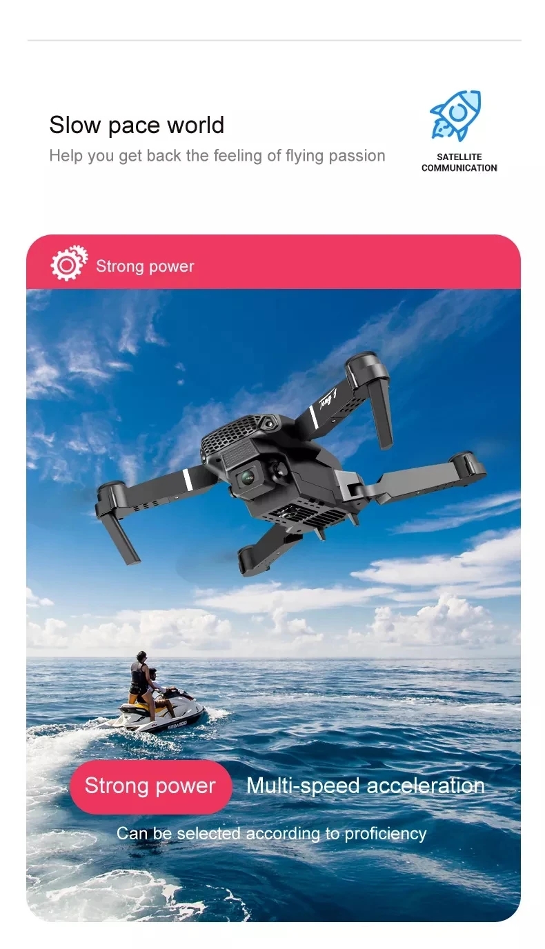 E88 Pro Aerial Drone Remote Controlled Airplane Toy Fixed Height Drones Quadcopter 4k Professional FPV Drone