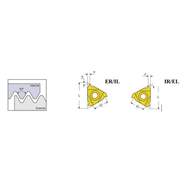 16ERAG60 Carbide Threading Inserts CNC Turning Parts For Steel Working