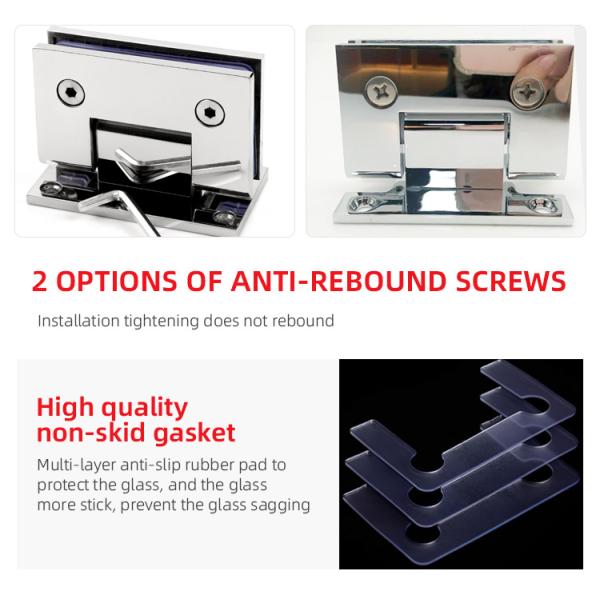 90 Degree Glass Hinge Modern Design for Stainless Steel Shower Door Glass Door Handle