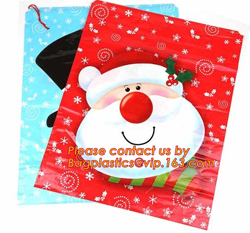 Custom CPE semitransparent printing frosted corded beaded gift bags,lovely children clothes gift packing plastic bag