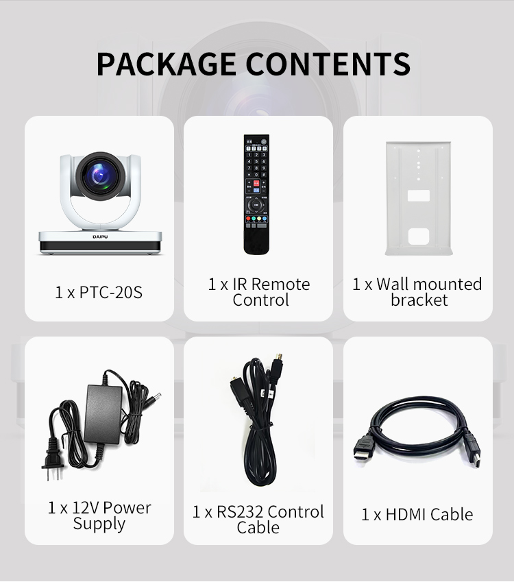 PTC-20S PoE HD-MI 3G-SDI 1080P60 HD IP Broadcasting PTZ Camera for Live Streaming System