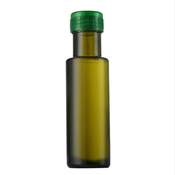 Quality Customized Olive Green Glass Essential Oil Bottle 50ml/100ml Luxury Cooking Oil Bottle for sale