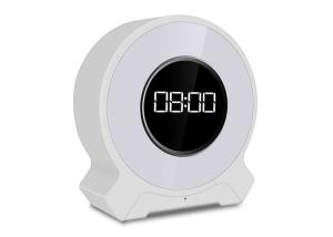 China Rechargeable Digital Radio Alarm Clock With Smart Touch Sensor White / Pink Color wholesale