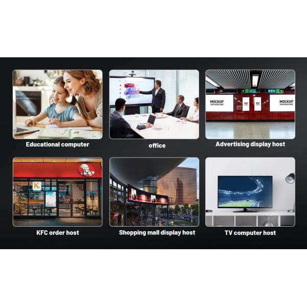 Two HDMI N6005 Mini PC LPDDR4 4GB / 8GB RJ45 Plastic Chassis Compact Dimensions