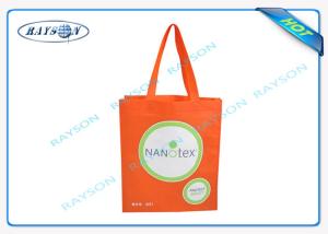 Durable And Recycle Pp Non Woven Fabric Bags With Logo Priniting , Tote Bag With Long Handle