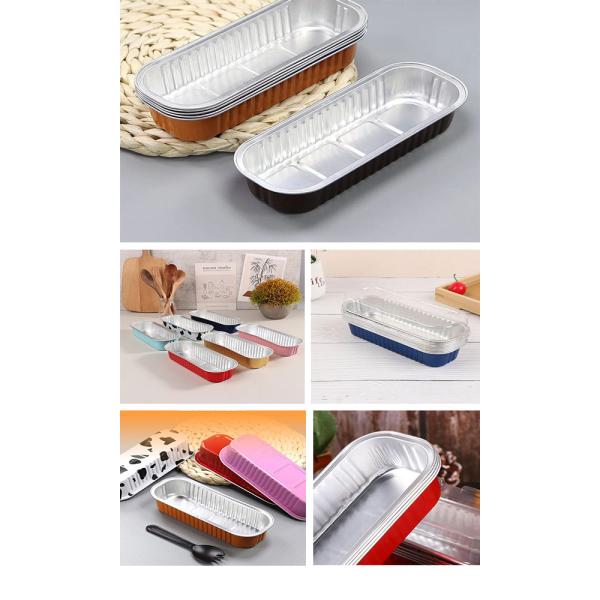 7oz Smooth Wall Foil Cake Cup Disposable Baking Tray Rectangular Aluminum Foil Container