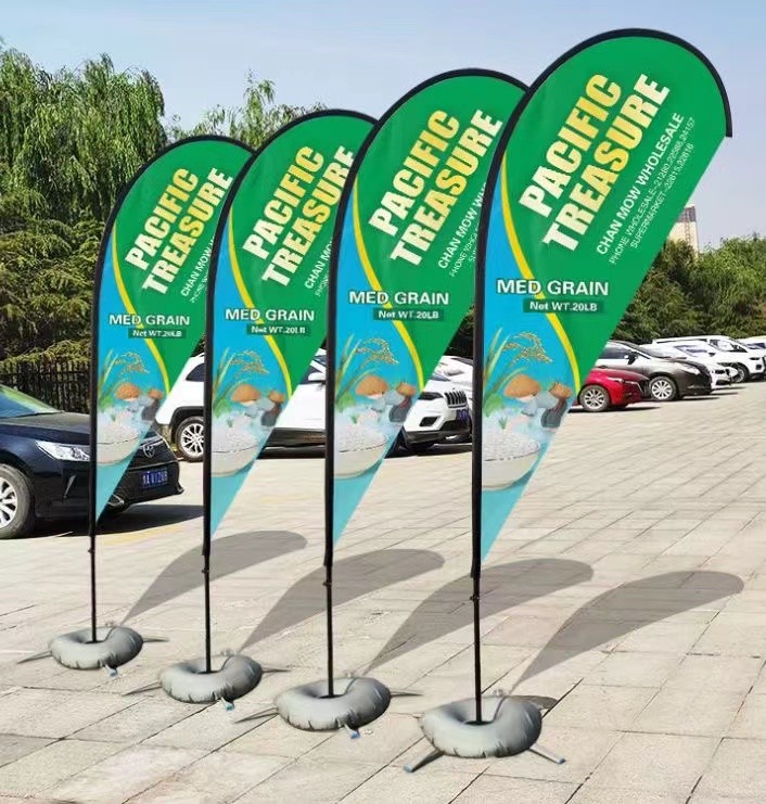 Flying Custom Feather Promotional Flag Pipe For Advertising Teardrop Banner Swooper Flag