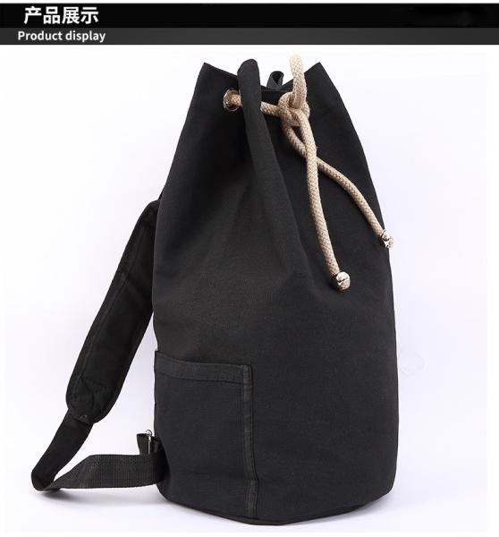 Quality Black Drawstring Sports Backpack , Large Capacity Cinch String Backpack for sale