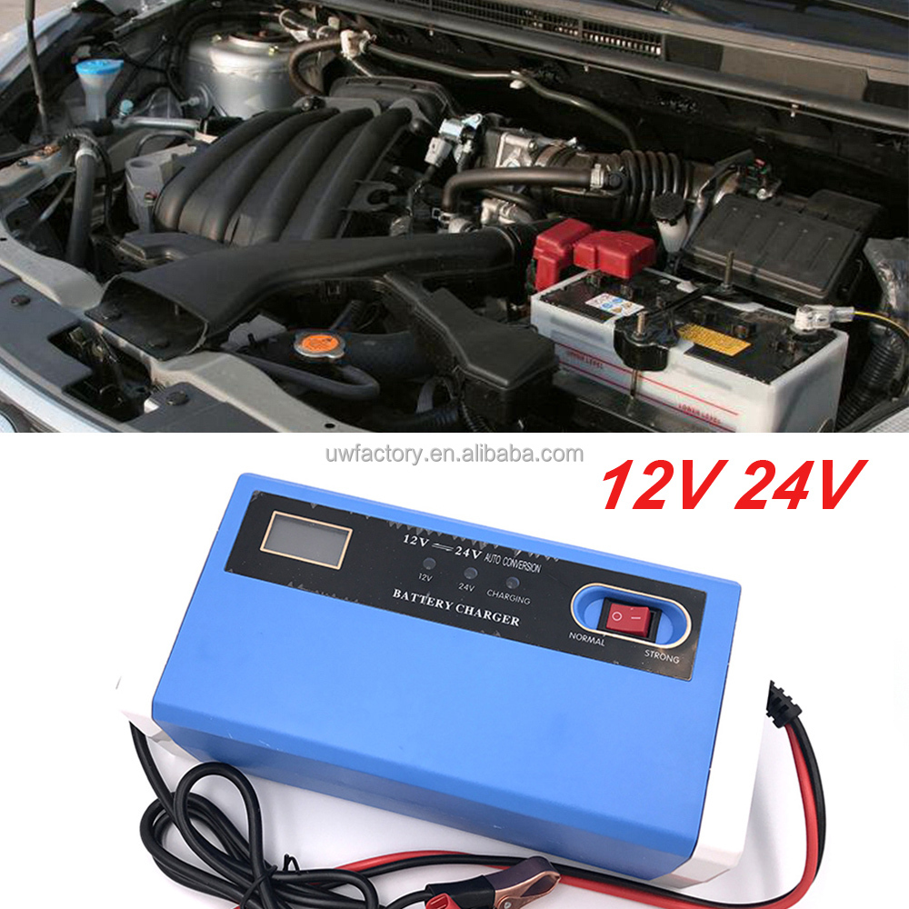 Connector Current Protection Full Automatic 12V/24V 10A 5A Car Battery Charger for Motorcycle Lead Acid Battery Output