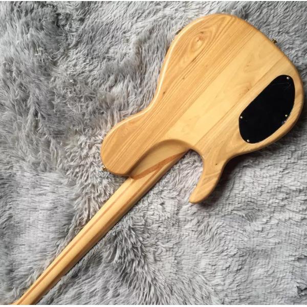 Custom 5 Strings Neck Through Body Burl Maple Top Electric Bass Guitar