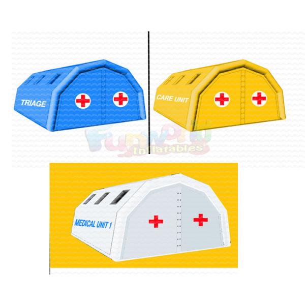 Durable 0.9mm PVC Tarpaulin Inflatable Temporary Shelter / Disaster Relief Tents