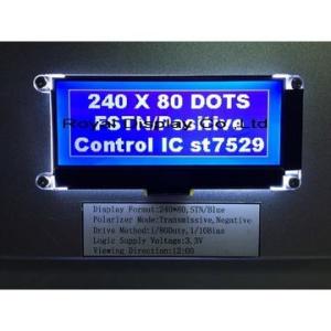 China FSTN Positive 240x80 Dots Matrix Lcd Module Amber LED Backlight wholesale